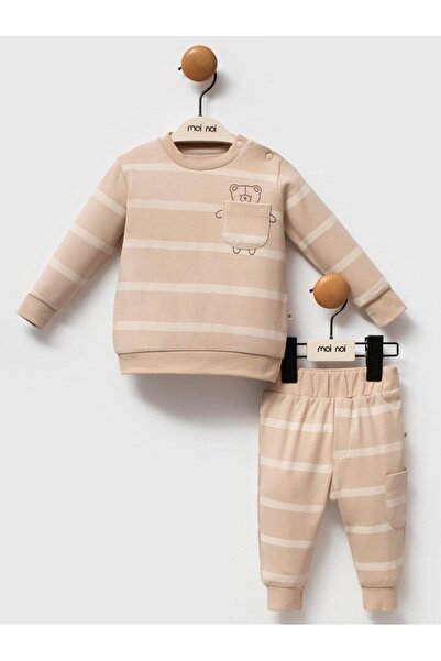 Moi Noi 2-Piece Printed 3-12 Months Set - Brown