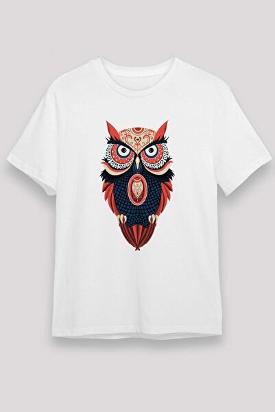 Darkhane Owl White Unisex T-Shirt T-Shirt