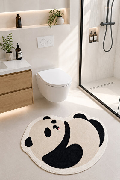 PINKIE HOME Dijital Kaymaz Yıkanabilir TEKLİ Pandalı Banyo Paspası Banyo Halı...