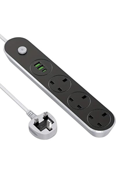 Generic Power Extension Cord, 5 meter Power Strip has 2USB 1PD Type C & 3UK P...