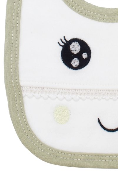 bebegen Baby Girl Green Smiley Face Printed Tie-On Apron