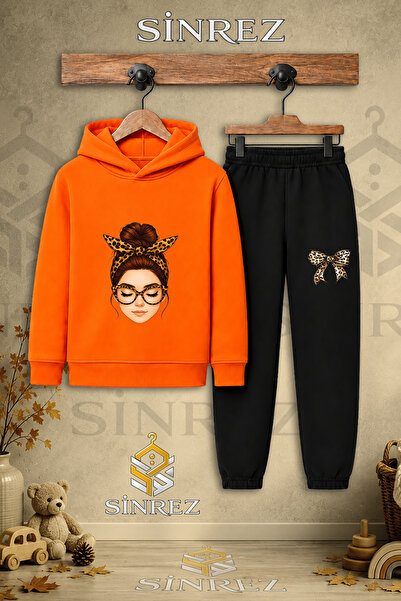 SİNREZ Children's Unisex Single-Piece Girls' Ribbon Full-Face Printed Hooded ...