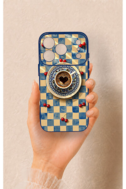Vip Case iPhone 17 Pro Uyumlu Kalpli Kahve Desenli Silikon Kılıf
