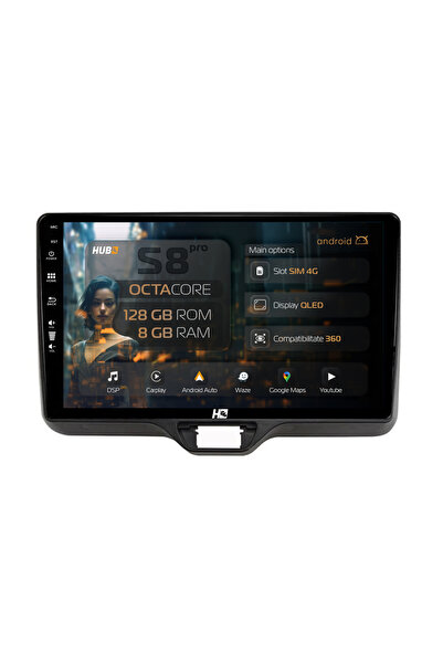 HUB64 Σύστημα πλοήγησης Android Toyota Yaris (2020+), 10,1 ιντσών, 8GB RAM, C...
