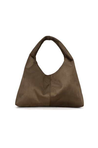 BAHELS Yeşil Süet Kadın Shopper Omuz Çantası – Yumuşak Form Vintage Model