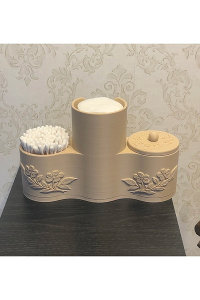 DU&ER Cotton Pad and Swab Organizer Bathroom Cosmetic Organizer Storage Box