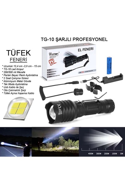 Tg-10 Şarjlı Profesyonel Feneri Wt-620