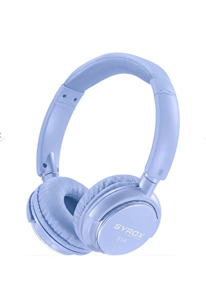 Syrox S16Pro Bluetooth Kafa Üstü Kulaklık Aux/Sd kart girişli (Mavi - Pembe -...
