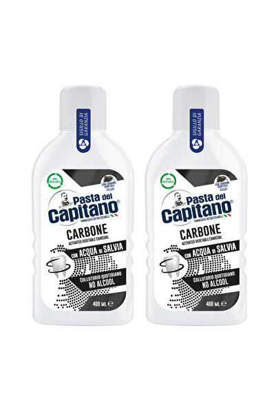 Pasta Del Capitano Apă de gură cu cărbune activ 400 ml - Del Capitano - Pache...