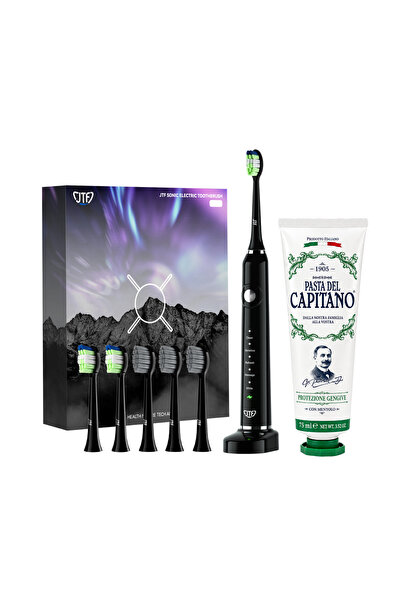 JTF Periuță de dinți electrică Sonic P200 NEGRU + Pastă de dinți cu plante 75...