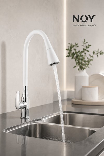 NOY Kitchen Faucet Compatible White Swivel Head