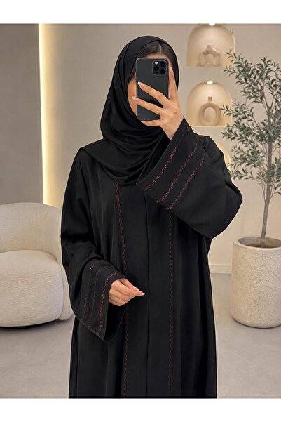 my abaya عباية نسائية سوداء بتفاصيل تطريز
