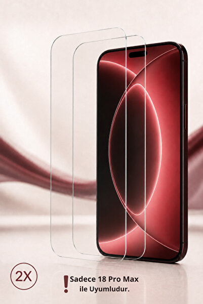 Evax 2 Adet iPhone 18 Pro Max Uyumlu HD+ 0,26MM 9H Temperli Cam Ekran Koruyucu