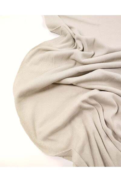 Kumaş Parça Beige Color Camisole Ribbed Fabric Cuff & Collar Width: 100cm