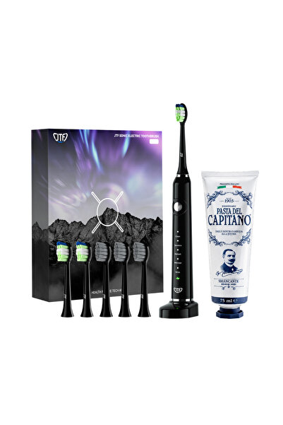 JTF Periuță de dinți electrică Sonic P200 NEGRU + Pastă de dinți cu bicarbona...