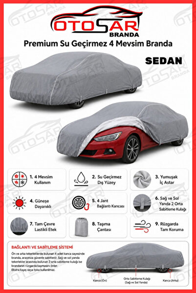otosarbranda Honda Civic İES Sedan 1991-2001 Uyumlu Premium Su Geçirmez Astar...