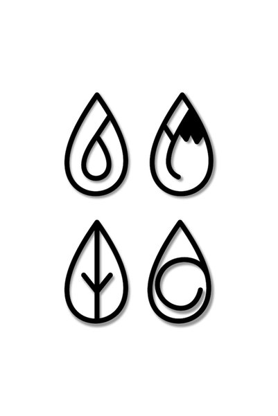 OEM Decor de perete, MDF, 4 elemente - 1 (Apă, Ceață, Pământ și Aer), 4 buc, ...