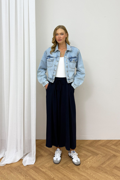 Melike Tatar Vatkalı Denim Ceket 32-8101