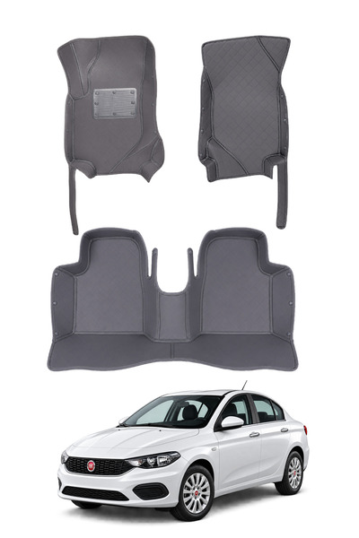 stiloto Fiat Egea Sedan (2015-Sonrası) Uyumlu 7D Oto Paspas - Diamond Baskı D...