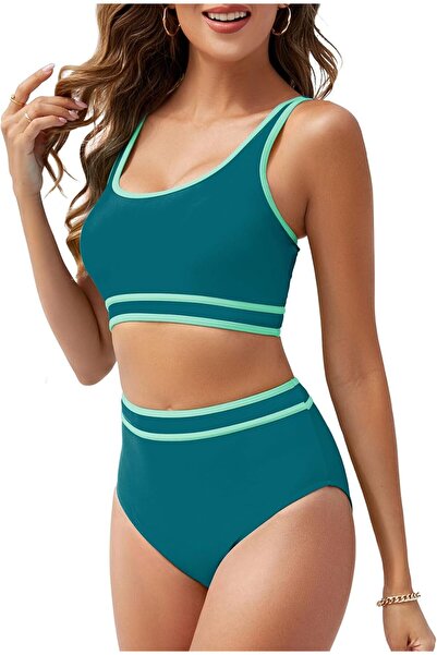 OtherMax Costum de baie damă din două piese Bikini Push-Up Verde 2XL