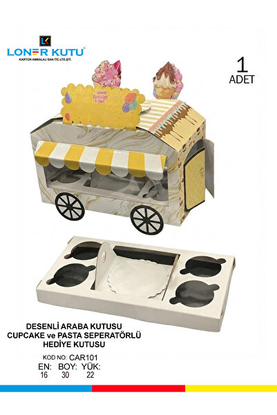 Loner Kutu Hediyelik Kutu Yılbaşı Kutusu Doğum Günü Kutusu Cupcake Kutusu Pas...