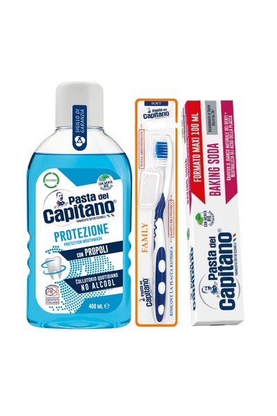 Pasta Del Capitano Pastă de dinți cu bicarbonat de sodiu 100ml + apă de gură ...