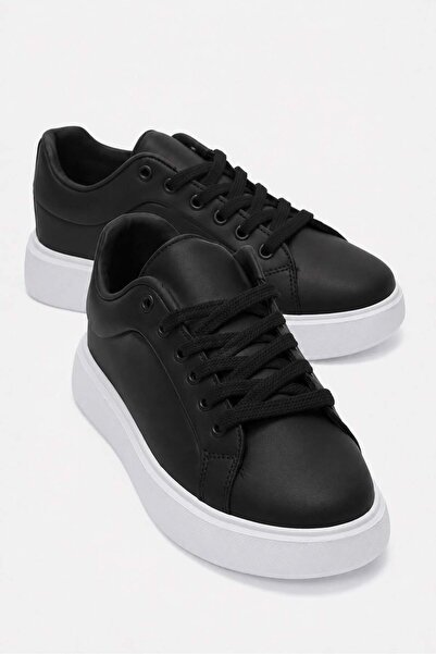 CCWAY AYAKKABI Lace-Up Women's Sports Shoes Black White