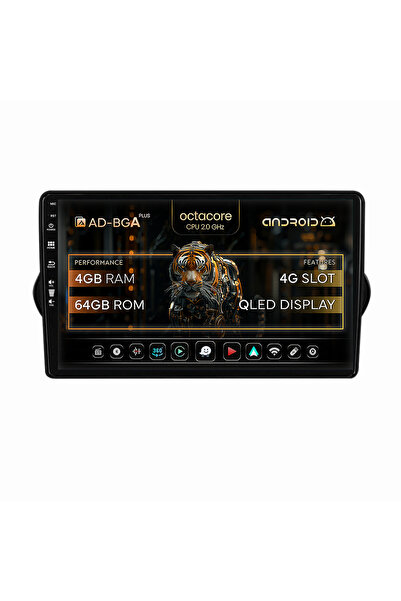 AutoDrop Андроид навигация за Фиат Типо (2015-2021), 9 инча, 4GB RAM, 64GB ROM