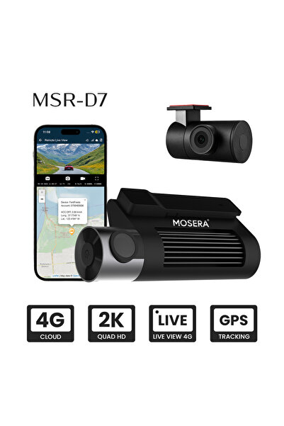 AutoDrop Camera auto DVR MOSERA D7 4G Cloud 2K, GPS, Wi-Fi, monitorizare live...