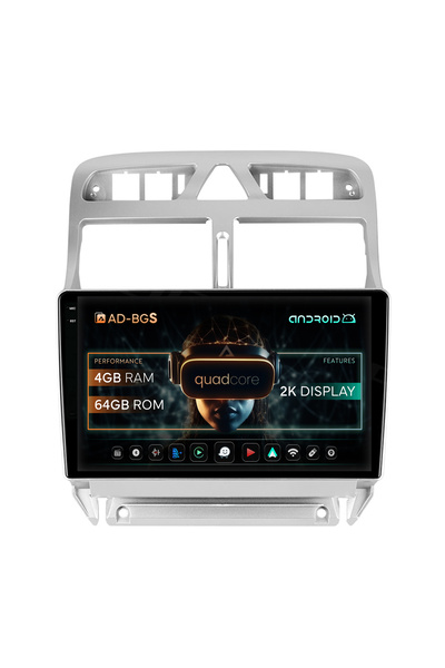 AutoDrop Peugeot 307 Σύστημα πλοήγησης Android, 9,5 ιντσών, 4GB RAM, 64GB ROM