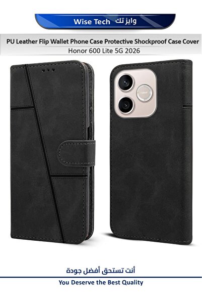 Wtech Honor 600 Lite 5G 2026 PU Leather Flip Wallet Phone Case Protective Sho...