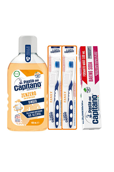 Pasta Del Capitano Pastă de dinți cu bicarbonat 100ml + Apă de gură cu ghimbi...