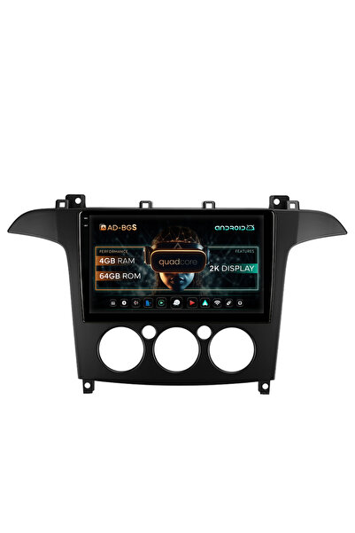 AutoDrop Android Navigation Ford S-MAX (2006-2015) Manual Climate, 9.5 inch, ...