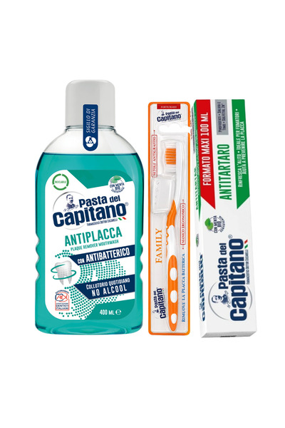 Pasta Del Capitano Pastă de dinți anti-tartar 100ml + apă de gură anti-placă ...
