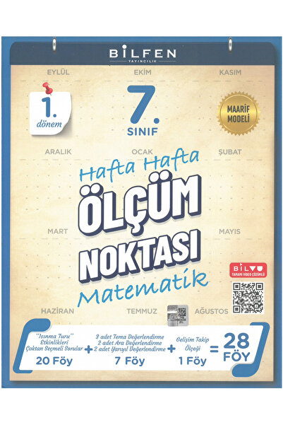 Bilfen Yayıncılık Bilfen 7. Sınıf Matematik Hafta Hafta Ölçüm Noktası 1.Dönem...