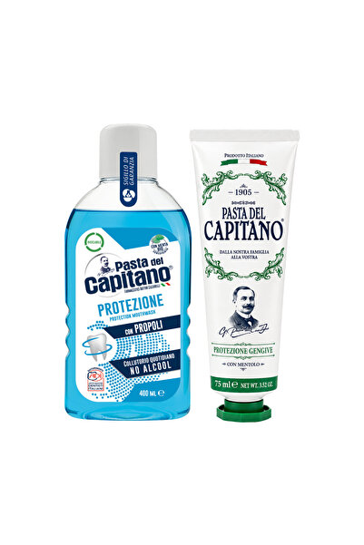 Pasta Del Capitano Pastă de dinți cu plante 1905 + Apă de gură pentru protecț...