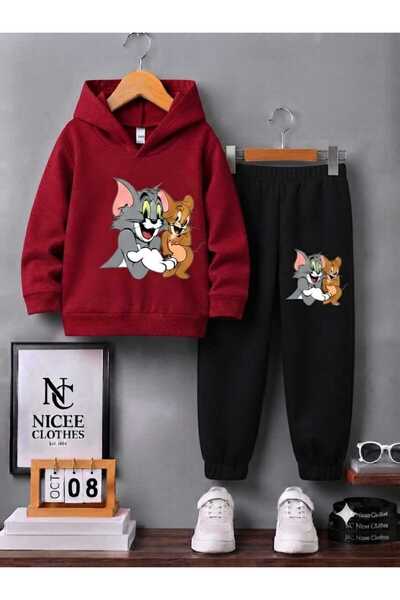 NC Nicee Clothes Children's Tracksuit Unisex (Tom Jery Bi̇rli̇te Gürlüken Bas...