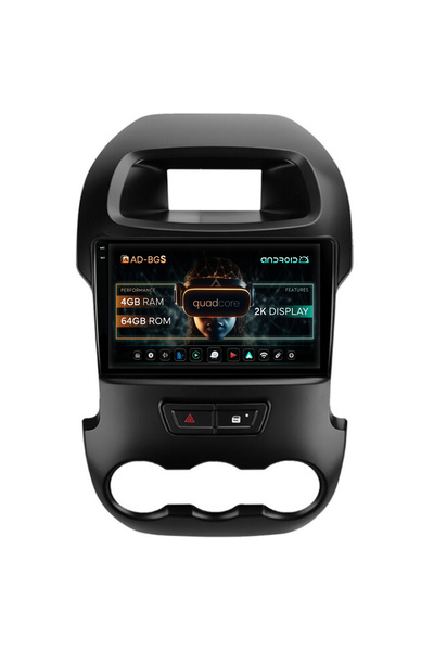 AutoDrop Σύστημα πλοήγησης Android Ford Ranger (2011-2015), 9,5 ιντσών, 4GB R...