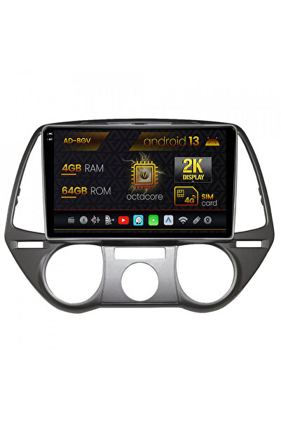AutoDrop Σύστημα πλοήγησης Android για Hyundai I20 (2008-2012), 9,5 ιντσών, 4...