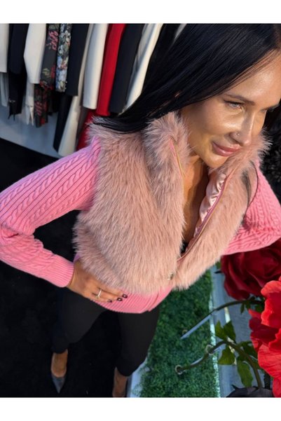 Elisabetta Zanardi Fermuarlı Kürklü Bomber Ceket