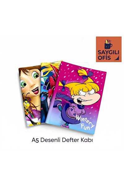 SaygılıOfis Hazır A5 Desenli Defter Kabı Kız Modelli Desenler Küçük Boy Defte...