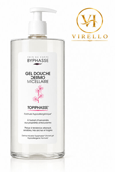 BYPHASSE Topiphasse Gel de Duș Dermo Micelar, Formulă Hipoalergenică, 1 L
