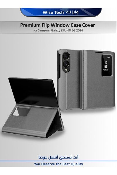 Wtech Samsung Galaxy Z Fold8 5G 2026 Premium Smart View Wallet Flip Window Ca...