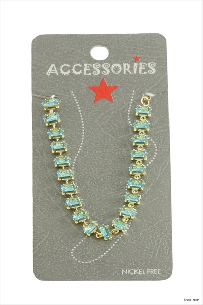 ZERO LAND Ilkestor Savoroski Zircon Stone (200513) Anklet Blue