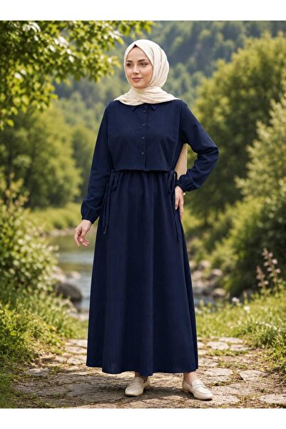 AYSAMOOD Sweatered Striped Dress Hijab