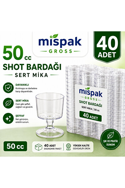 mispak 50 cc Ayaklı Mika Sert Shot Bardağı Kahve Yanı Lohusa Şerbeti ve İkram...