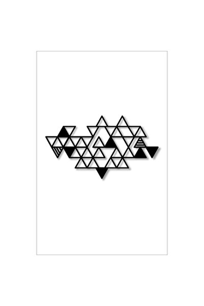 OEM Decor de perete, MDF, Abstract, Geometric, Design, 50cmX40cm, Negru