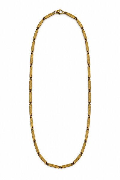 Stelle Jewelry Gold Color Stainless Steel Greek Patterned Plate Chain Men's N...