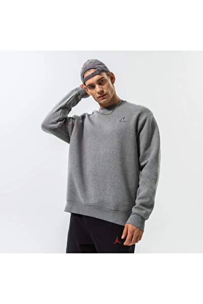 Nike Jordan MJ Ess Flc Bisiklet Yaka Gri Erkek Sweatshirt