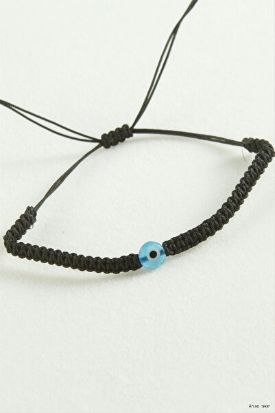 ZERO LAND Ilkestor Nazar Boncuk Macrame Cord (205628) Bracelet Black